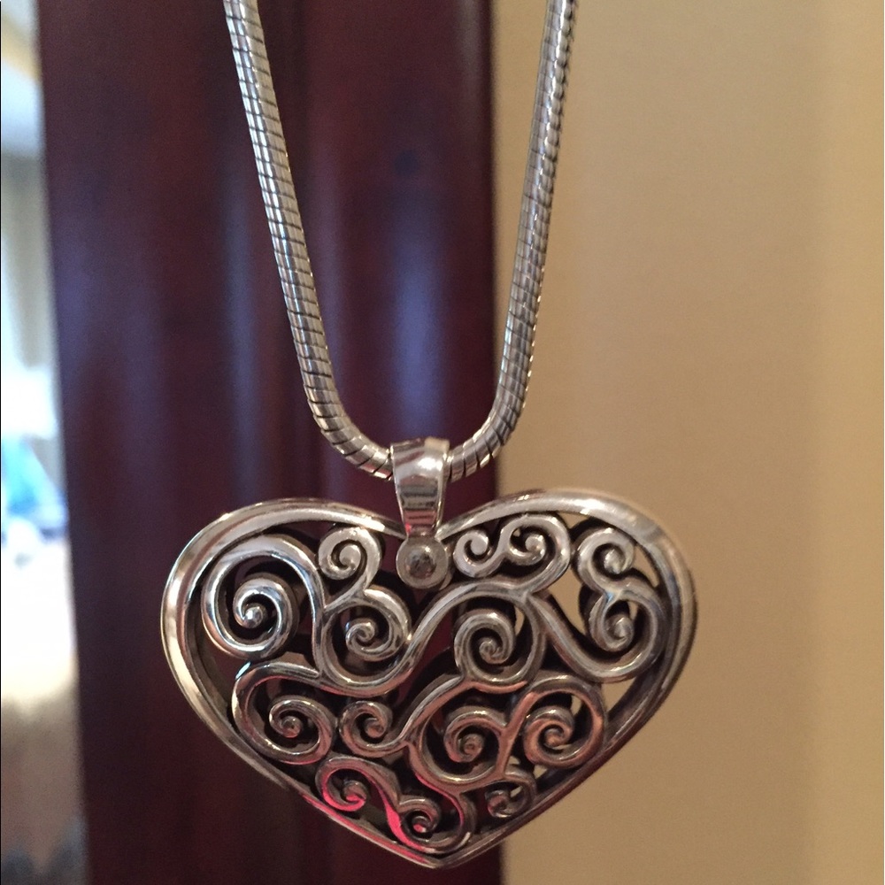 Brighton Black/Silver Heart Necklace