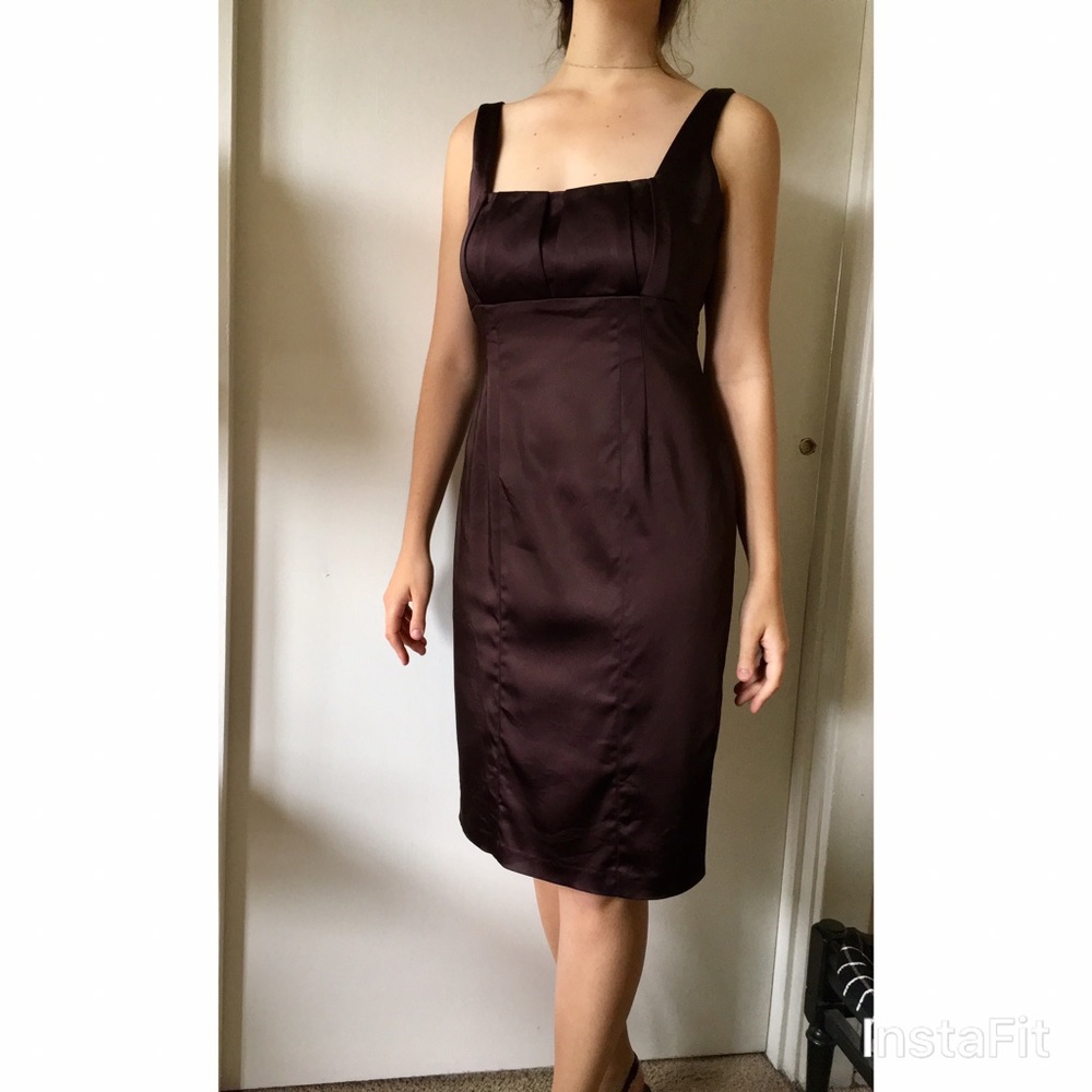 Calvin Klein Satin Sheath Cocktail Party Dress, 8
