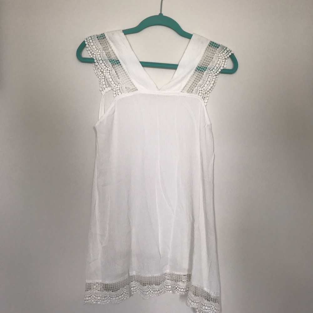 White lace T-shirt dress