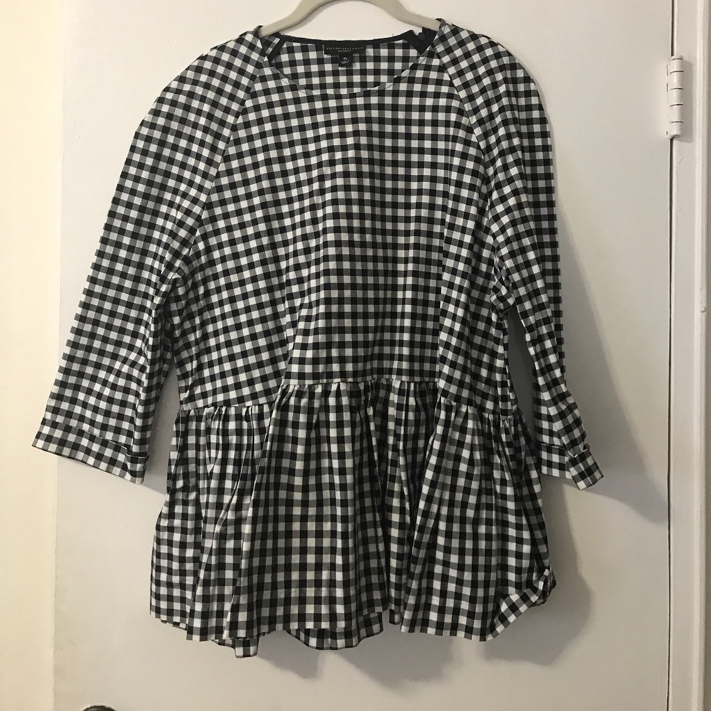 Never worn Victoria Beckham for target gingham top