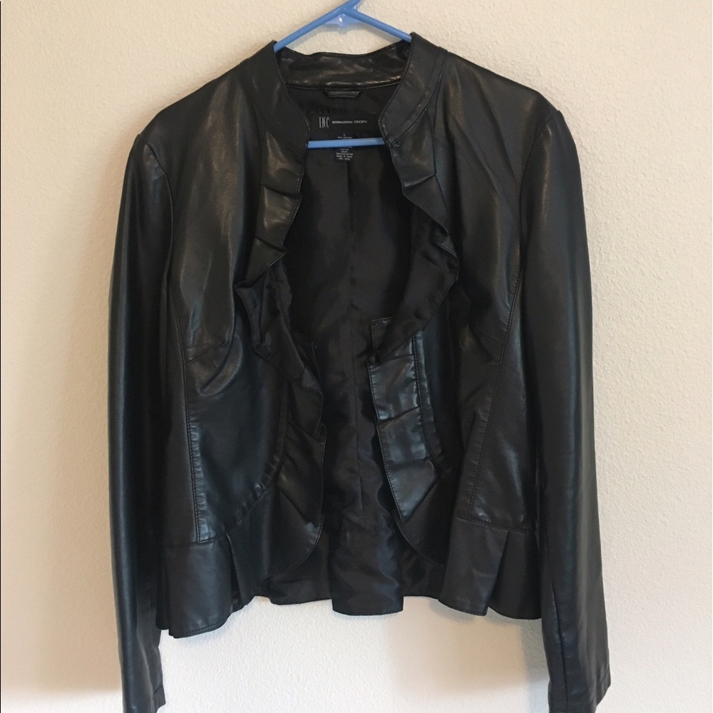 INC faux soft leather jacket