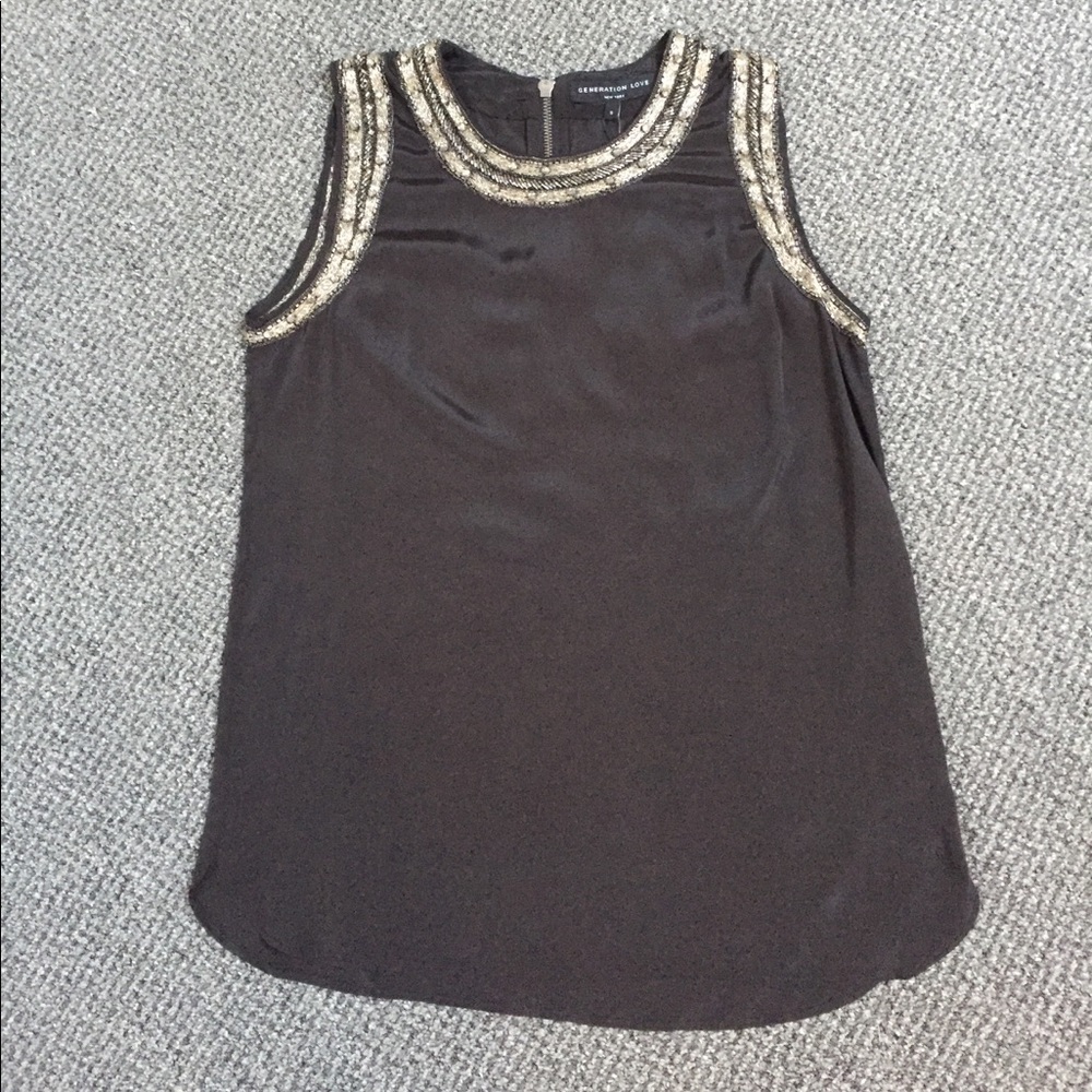 Gorgeous embellished silk top! New with tags