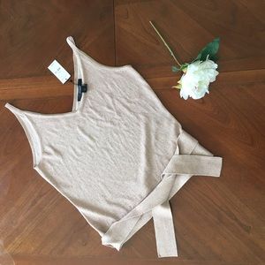 Express rose pink shimmery top cross over back nwt