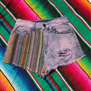 Colorful/Studded BDG High Rise jean shorts