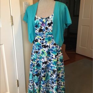 Dress & shrug beautiful floral print  size 14