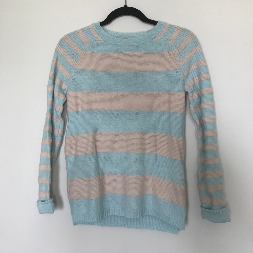 Baby blue striped wool sweater