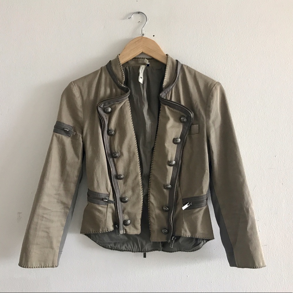 Bcbgmaxazria Military Jacket Army Green Blazer