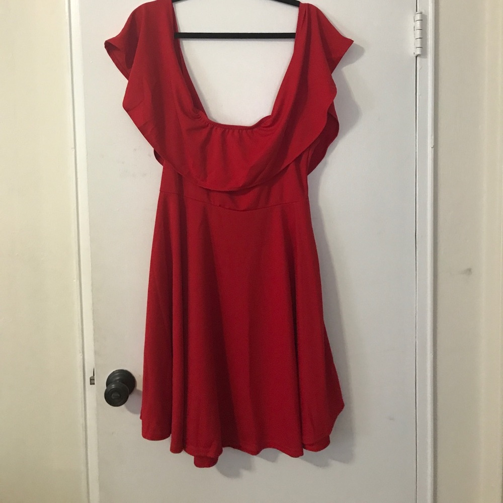 New with tags red off the shoulder mini dress