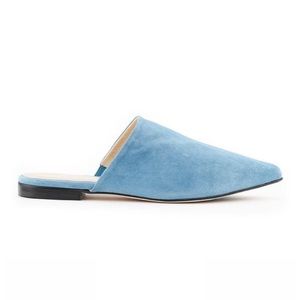 Aska Blue Suede Mules. Slip ons  (Lee)