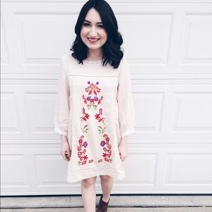 SOLD // Off White Embroidered Tunic