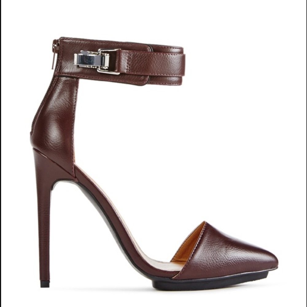 Faye Burgundy Ankle High Heels