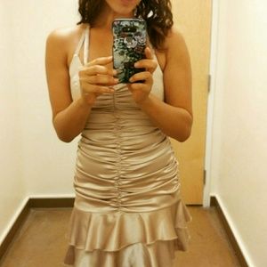 Gold Halter Top Dress