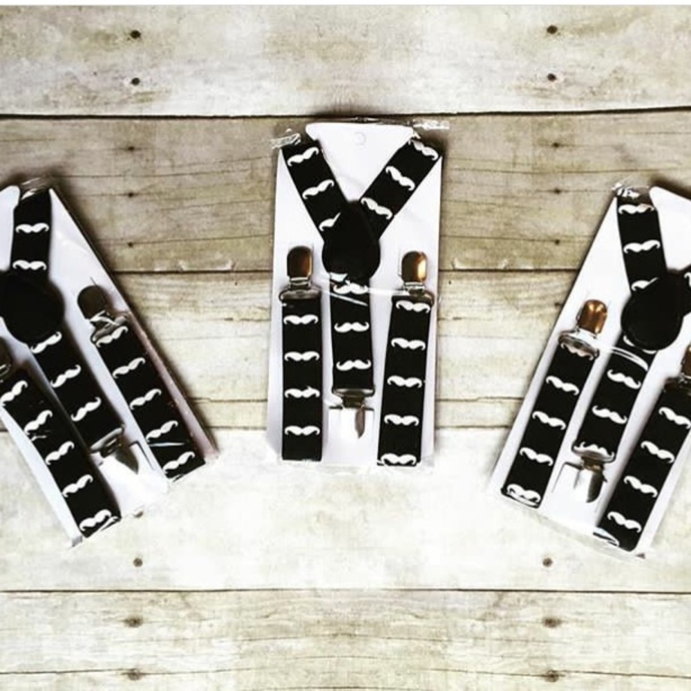 Toddler mustache suspenders