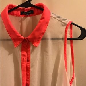 Sheer Pink and White Blouse