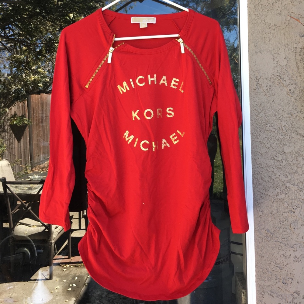 Michael Kors top with gold zippers
