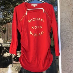 Michael Kors top with gold zippers