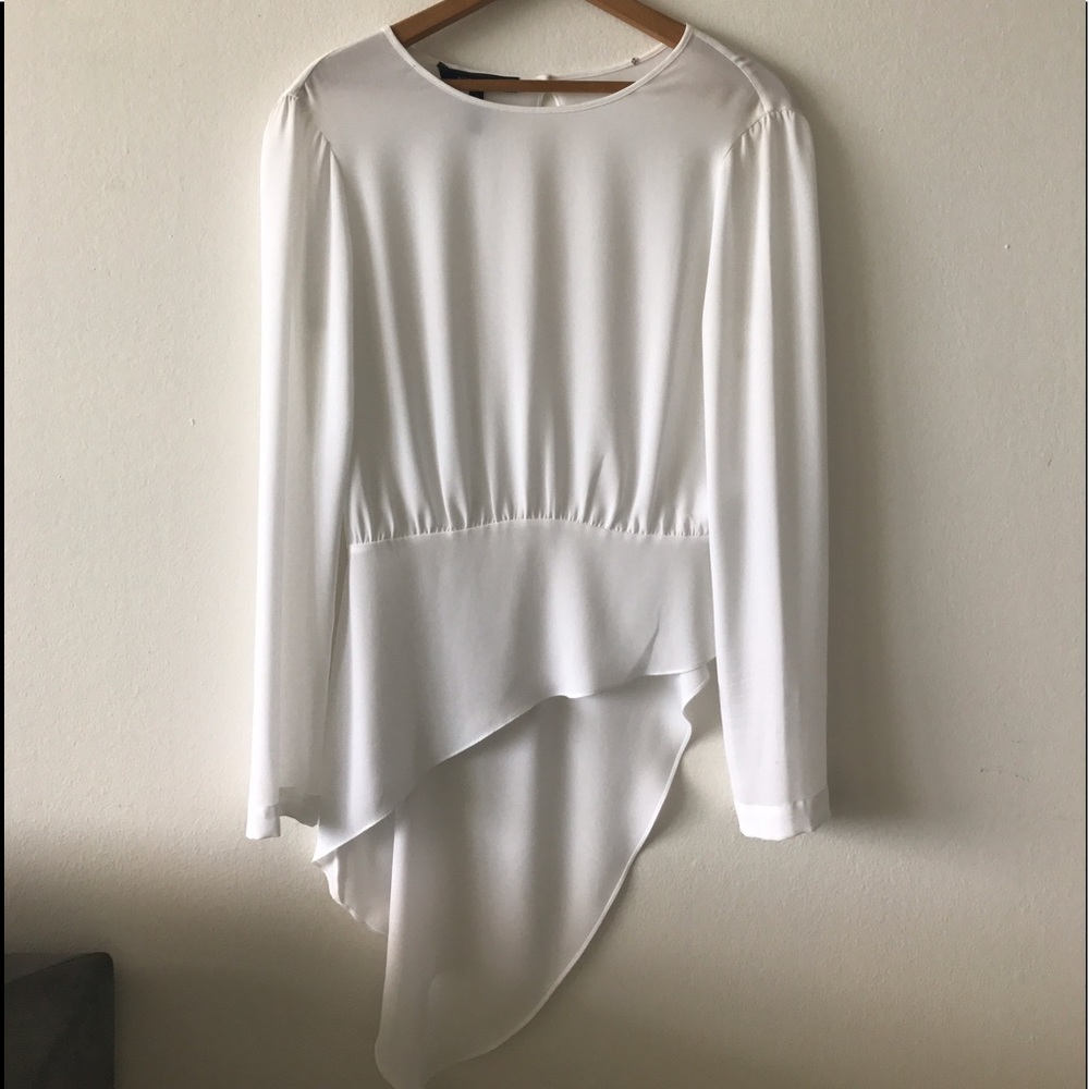 Bcbgmaxazria White Chiffon Blouse