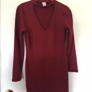 Sexy red choker dress