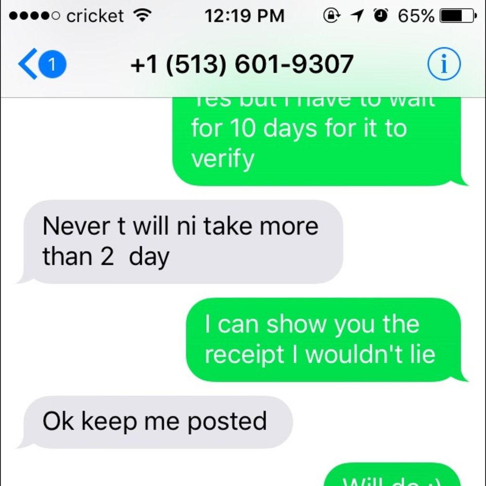 BIG SCAMMER! He sent me a fake check for $1,400