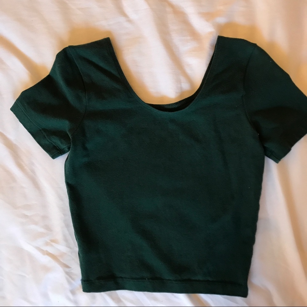 Forest green crop top