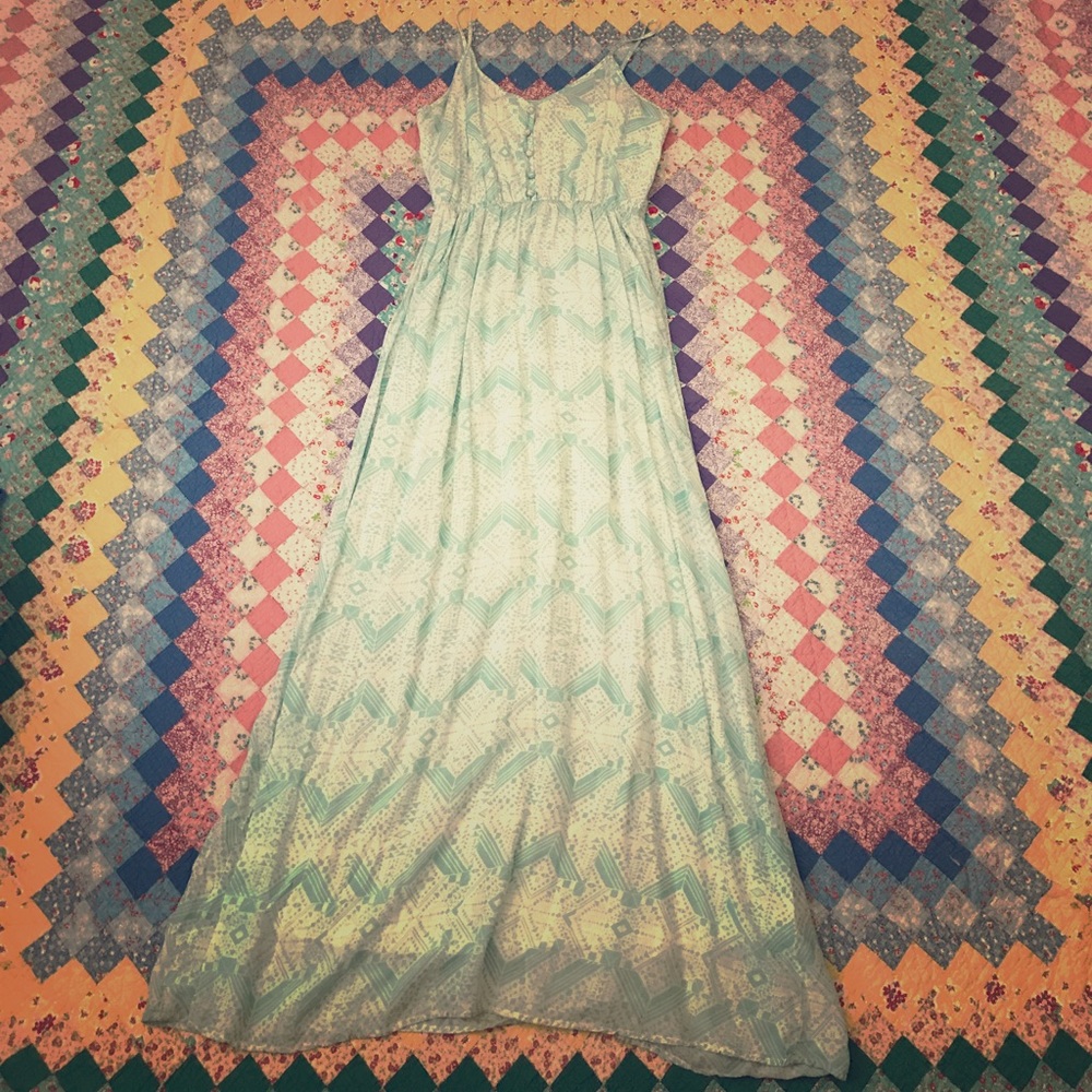 Sea foam Green Aztec Patterned Maxi