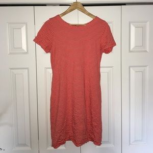 Orange striped t-shirt dress