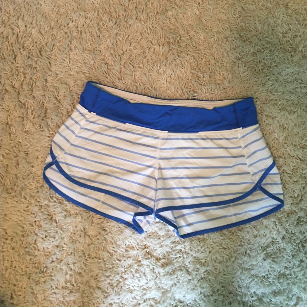 Striped Lululemon athletic shorts