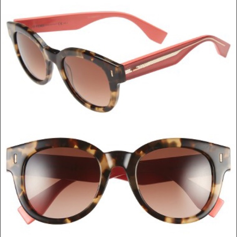 Fendi Sunglasses Tortoise w Coral