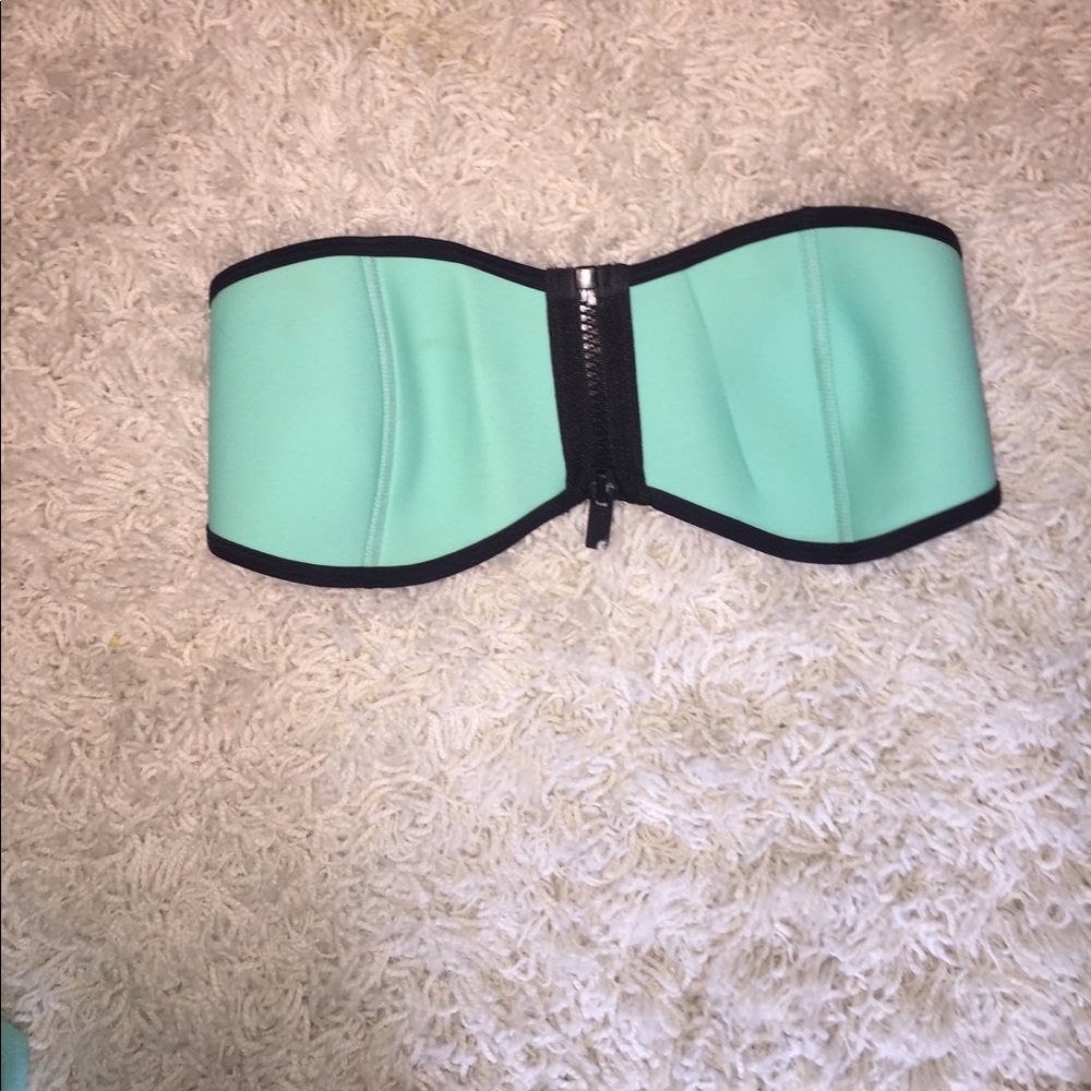 Zipper Bando Triangl bathing suit top