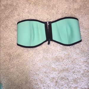 Zipper Bando Triangl bathing suit top