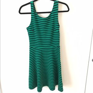 American Eagle Green and Blue Striped Dress