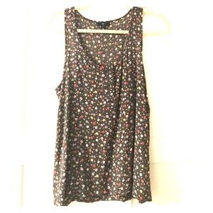 Grey floral tank