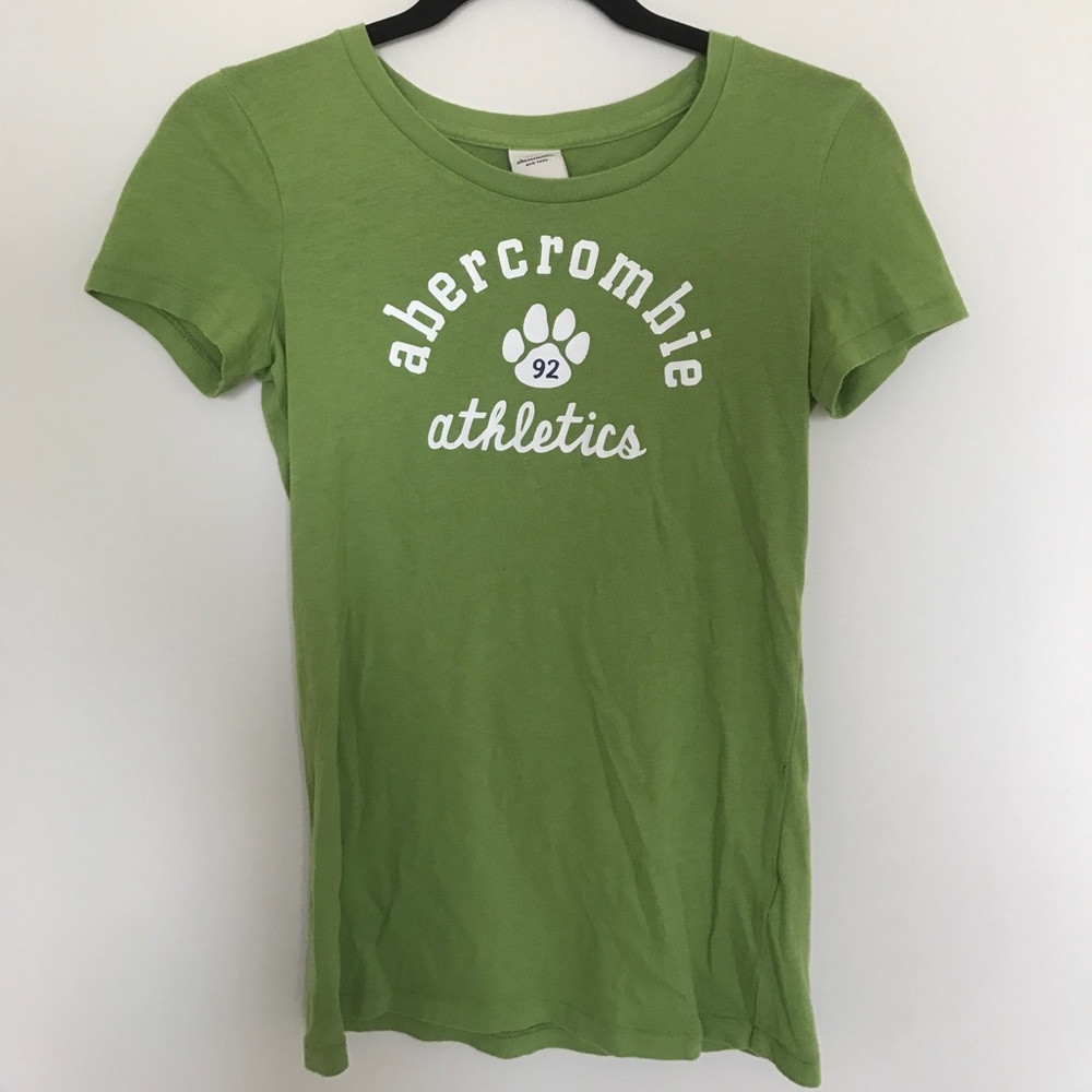 Abercrombie kids lime green athletics tee