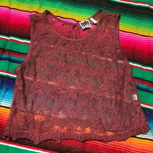 Floral lace crop top