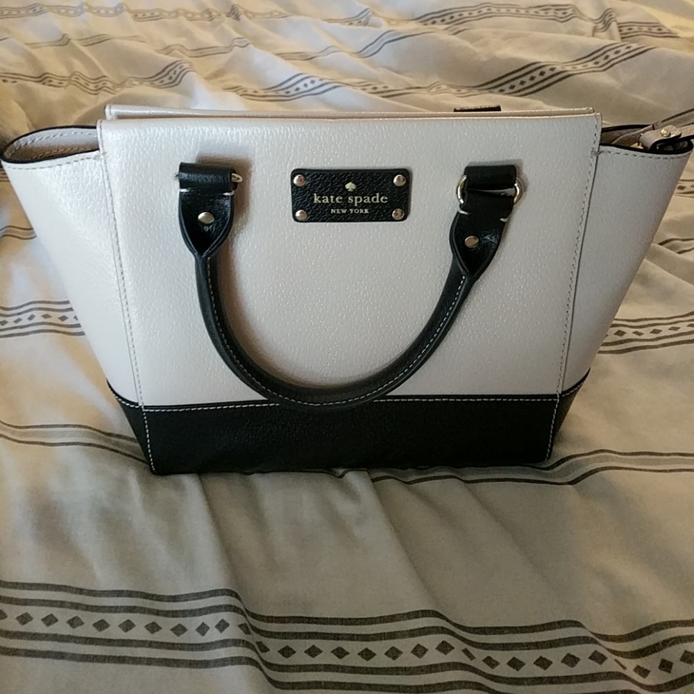 Black and beige kate Spade purse