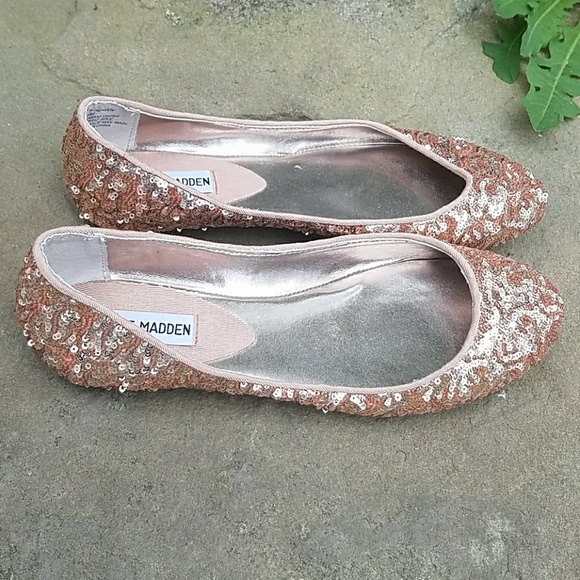 Steve Madden Shoes - Steve Madden Heaven Peach Sequined Ballet Flats