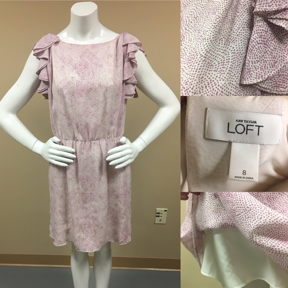 Ann Taylor Loft lined pink dress