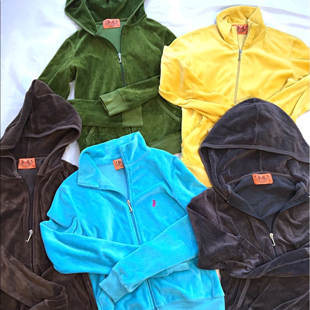 5 juicy couture velour zip jackets size small