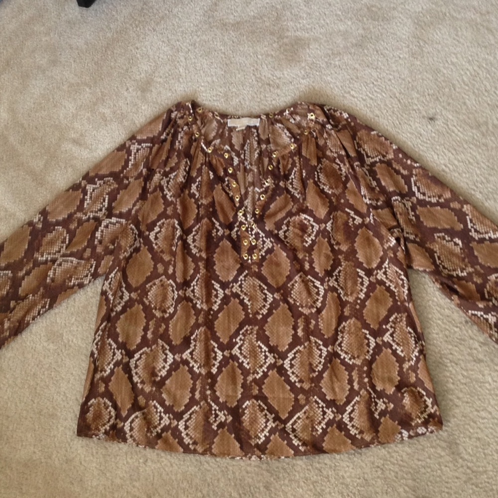 MICHAEL KORS snake print, Long sleeve blouse. 🐍🐍