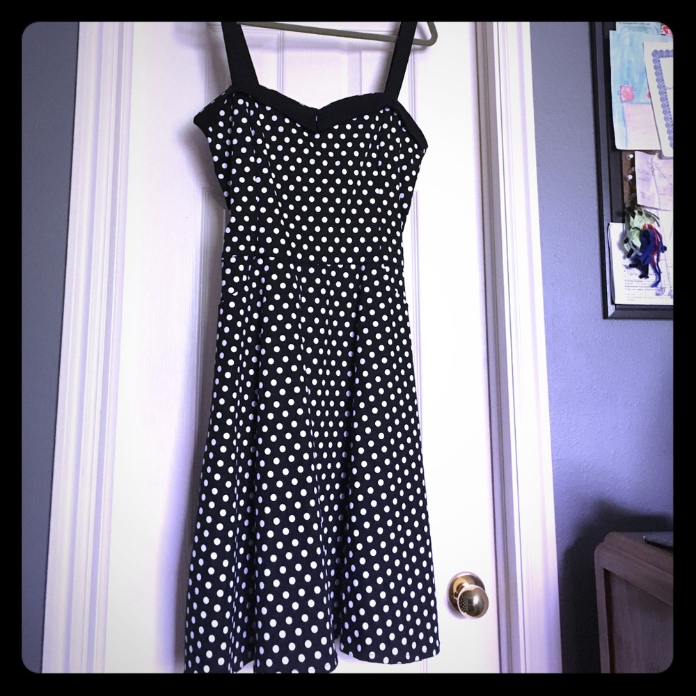 Switchblade Stiletto Black & White Polkadot Dress