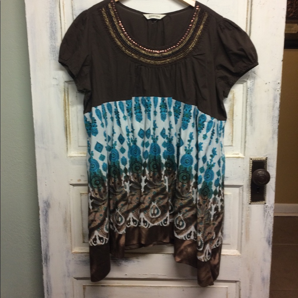 Brown upcycled tunic / dressie size XL