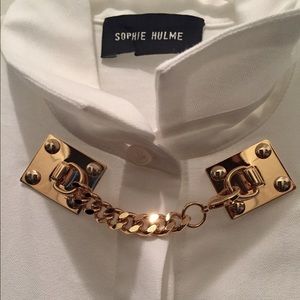 Sophie Hulme Gold Chain Long Sleeve Button Down