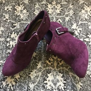 Purple Booties with Metallic Details.