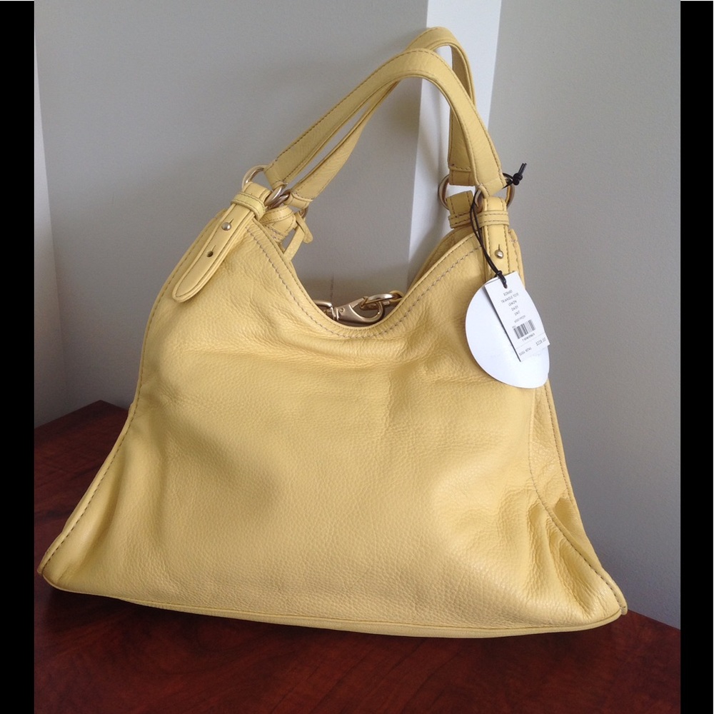 NWT✨ Cole Haan Leather Lemon Daisy Triangle Tote ✨