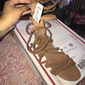 Size 10W,  Long Gladiator Sandals