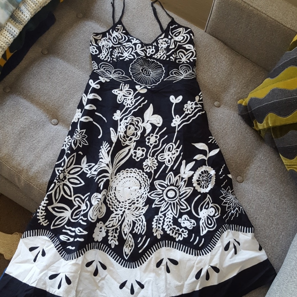 Black and White  Cotton Dress