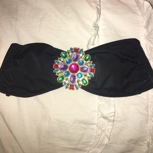VS black bandeau top w/ jewel