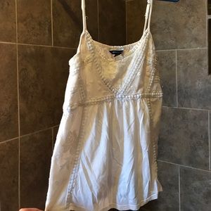 White floral lace tank