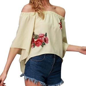 Boho Off The Shoulder Floral Blouse