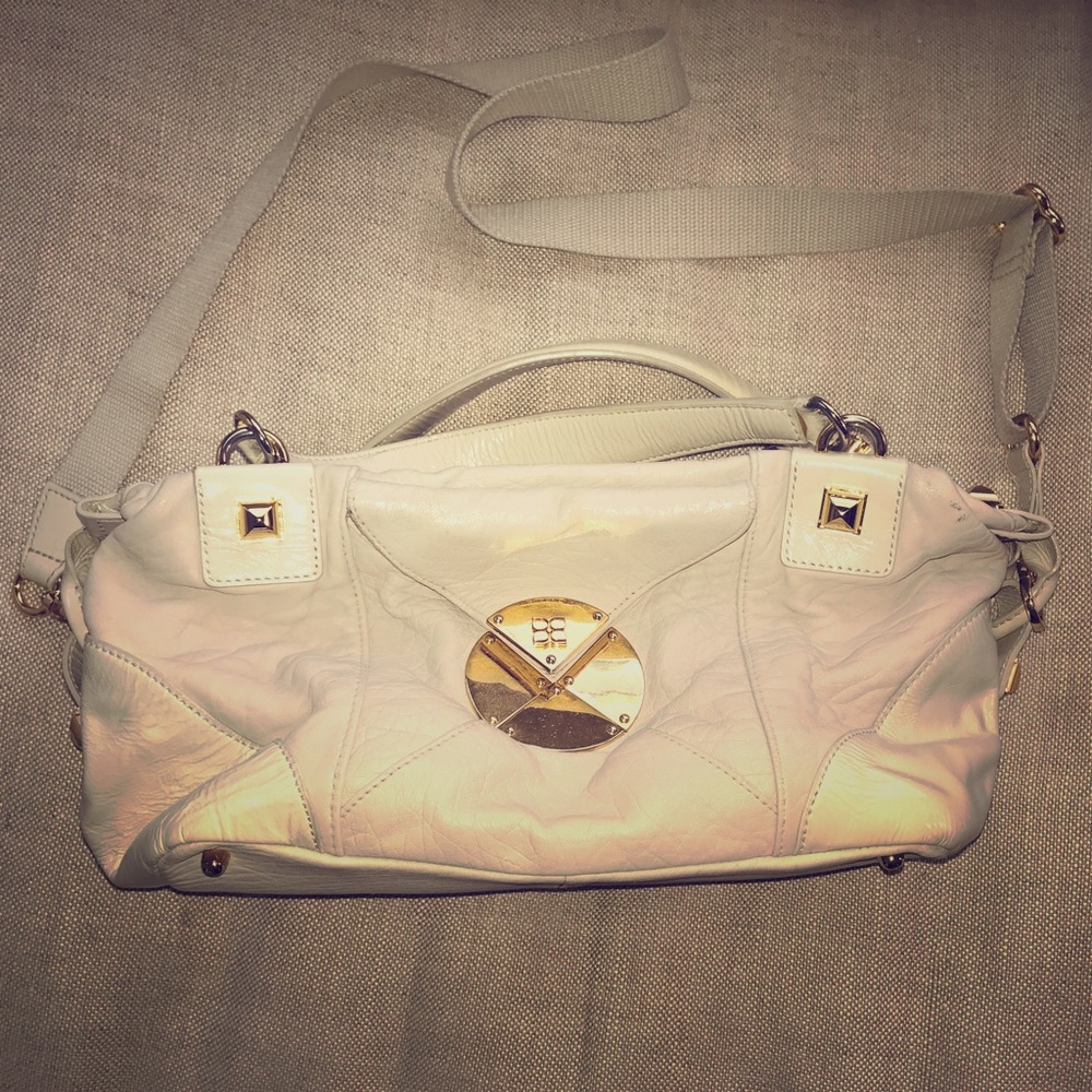 BCBG Max Azria Cream w/ Gold  CrossBody Tote / Bag